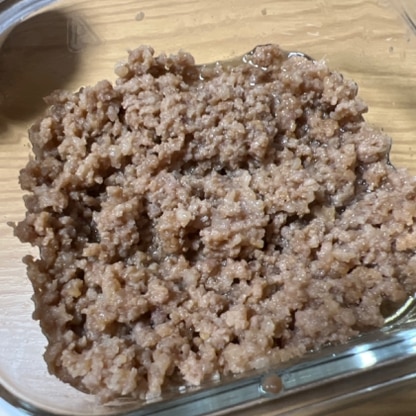 豚そぼろを作りました。簡単でとっても美味しいですね！ごちそうさまでした。